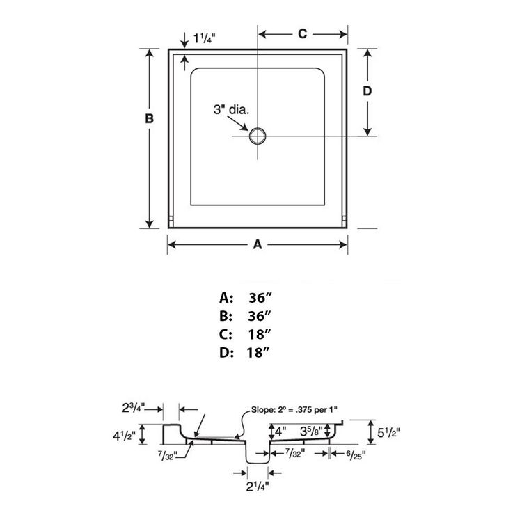 Swanstone R3636010 Veritek Shower Floor with FitFlo Drain, White