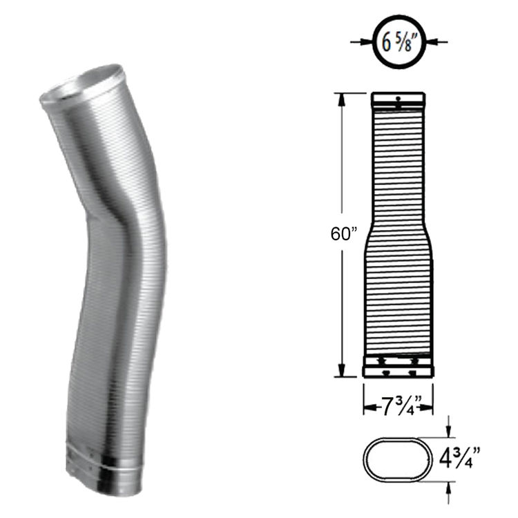 M&G DuraVent 6DLO-60FR DuraVent 6DLR-60-HF 6-Inch DuraLiner Oval-To-Round Heavy Duty Flex Pipe 60-Inch