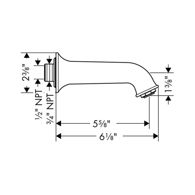 Hansgrohe 14148821 Talis C Tub Spout Brushed Nickel