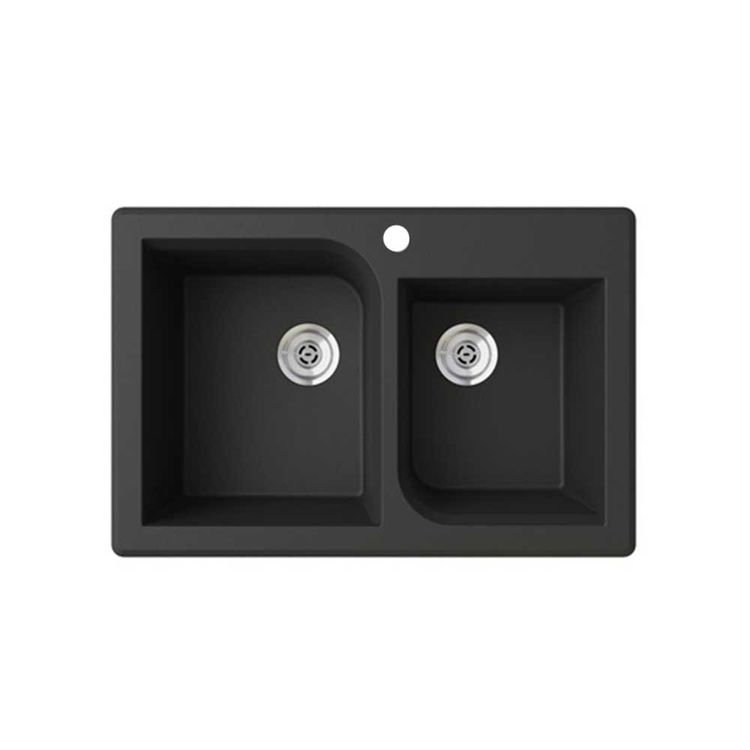 Swanstone QZRC-3322-170 Drop-in Double Bowl Sink, 33