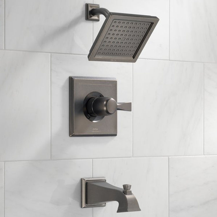 View 3 of Delta T14451-SS Delta T14451-SS Dryden Monitor 14 Series Tub and Shower Trim, Stainless Steel