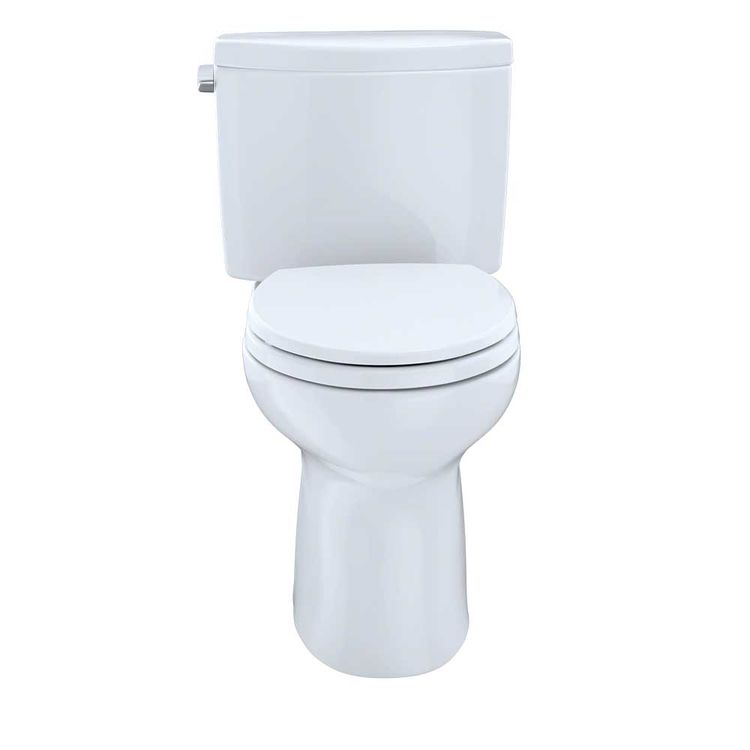 View 6 of Toto CST453CEFG#01 Toto Drake II Two-Piece Round 1.28 GPF Universal Height Toilet with CeFiONtect, Cotton White - CST453CEFG#01
