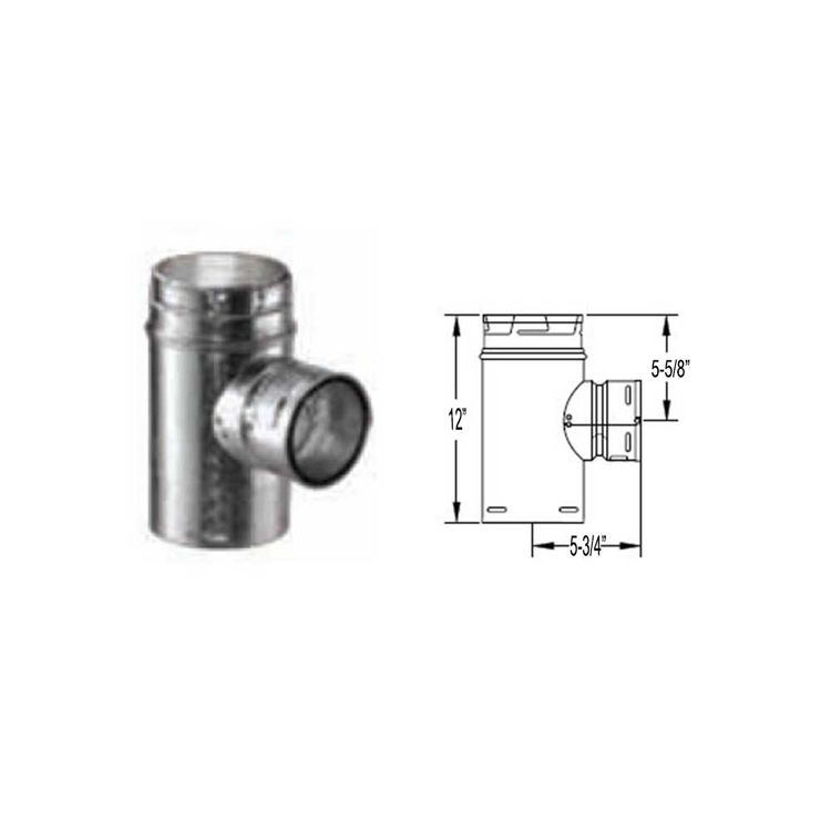 View 3 of M&G DuraVent 5GVTR4 DuraVent 5GVTR4 Type B Gas Vent 5-Inch Reduction Tee
