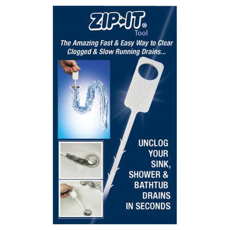 Cobra ZipIt 00400 Drain Clean Tool, For Use With Most Household Drains