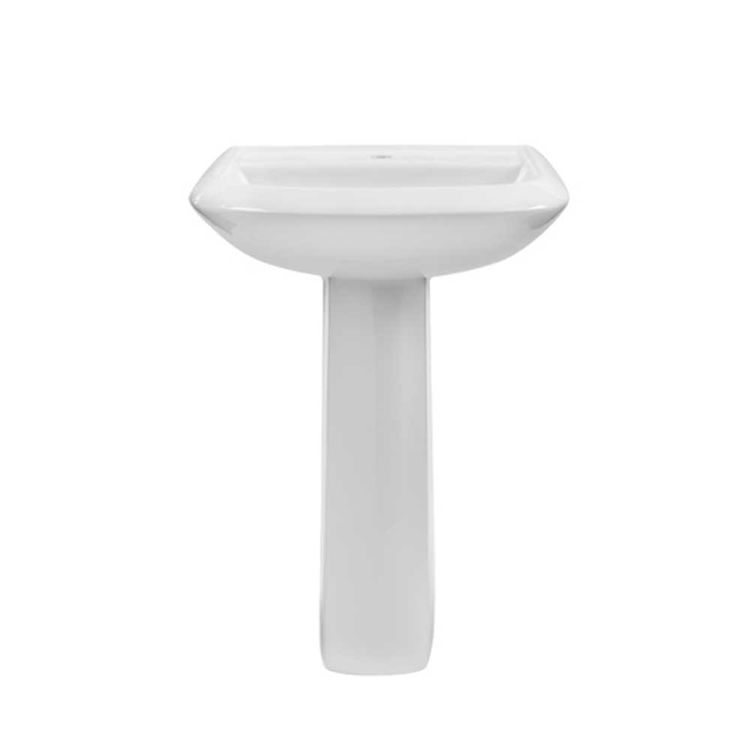 Gerber 23591 Avalanche Petite Pedestal Bathroom Sink, 1Hole, White