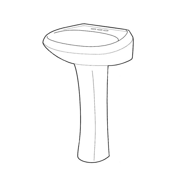 Gerber 29842 Maxwell Petite Pedestal Bathroom Sink, 3Hole, 4" Centers