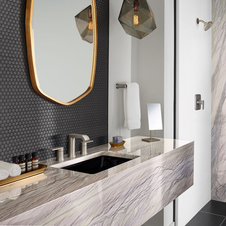 Moen T6708BL Genta TwoHandle Widespread Lavatory Trim, Matte Black