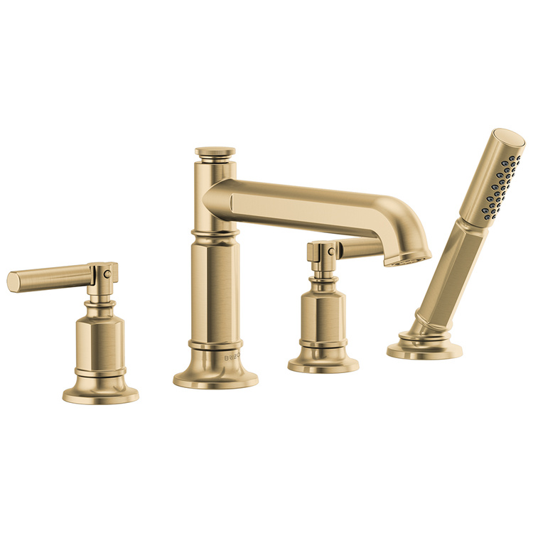 Brizo T67476GLLHP Invari Roman Tub Faucet Trim With Spray, Luxe Gold