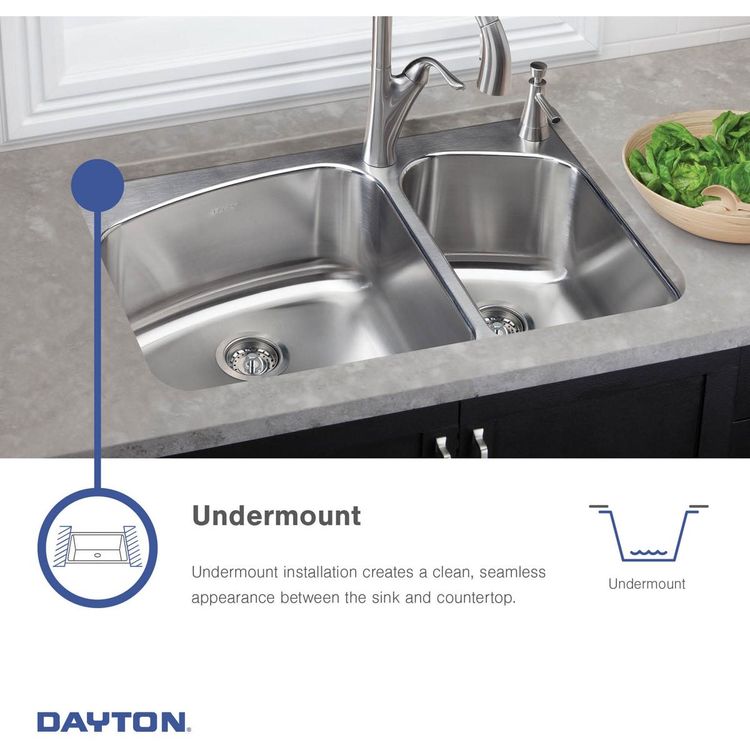 Dayton DXUH1618 Single Bowl Undermount Stainless Steel Bar Sink Alfi 