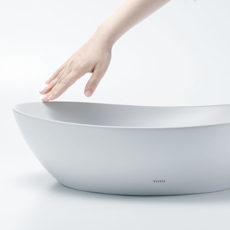 TOTO Kiwami Asymmetrical Vessel Bathroom Sink with CEFITONTECT, CLEAN