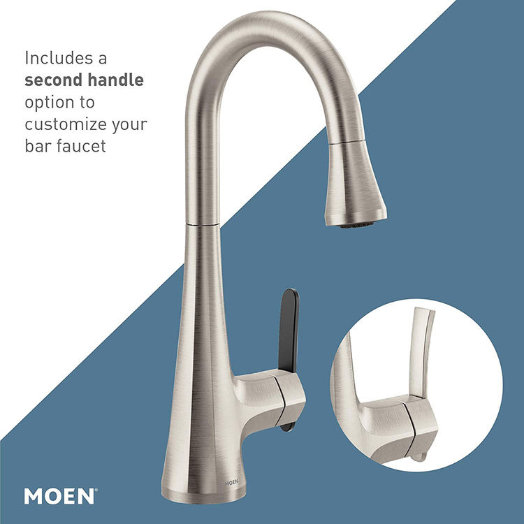 View 4 of Moen S6235SRS Moen S6235SRS Sinema One-Handle Pulldown Bar Faucet - Stainless