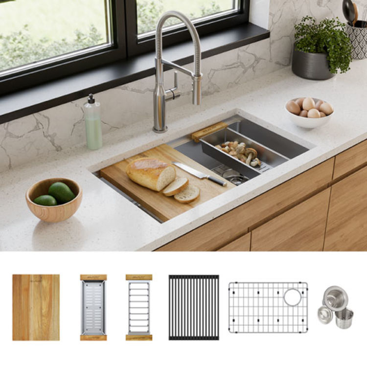 Elkay EFRUAQ31169TWC Crosstown Double Bowl Sink Kit, 311/2" x 181/2