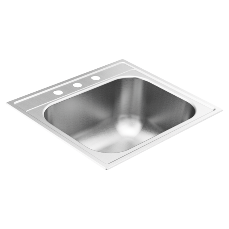 View 4 of Moen GS181953Q Moen GS181953Q 1800 Series Stainless Steel Drop In Single Bowl Kitchen Sink - Brushed
