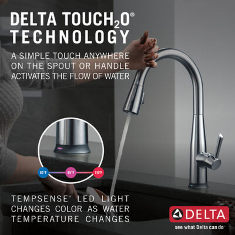 View 9 of Delta 9113TV-AR-DST Delta Essa Single-Handle Pull-Down Faucet, Arctic Stainless - 9113TV-AR-DST