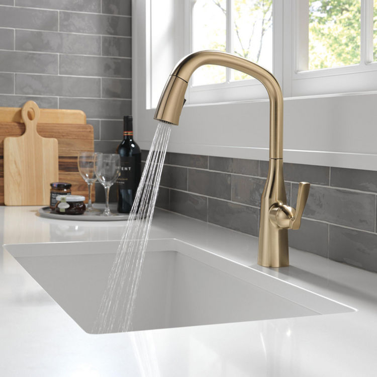 Delta Stryke One-Handle Pull-Down Kitchen Faucet, Lumicoat ...