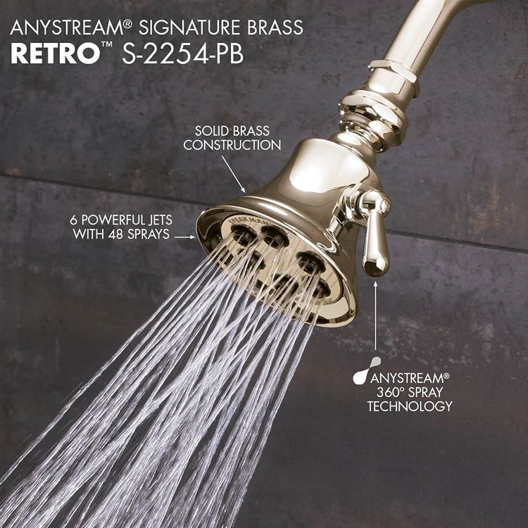 Speakman S2254PB Polished Brass Retro MultiFunction Shower Head