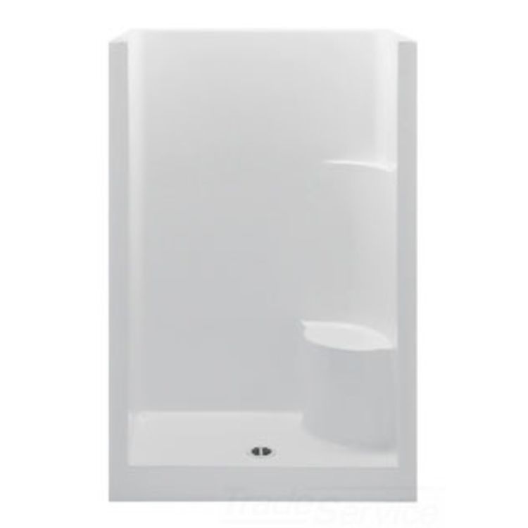Aquatic 1483osscl Wh 48 X34 X72 Supercore Shower White Center Drain