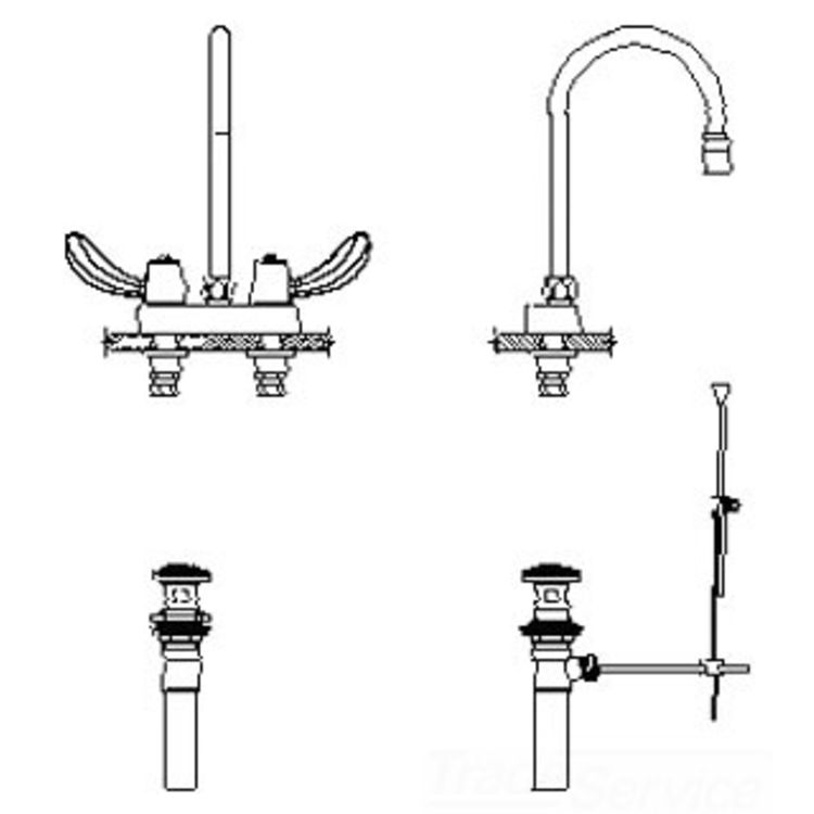 Delta 27C5942-LS Delta 27C5942-LS CER-TECK 2-Handle Cast Centerset Lavatory Faucet w/ Pop-Up, Limited Swing 6