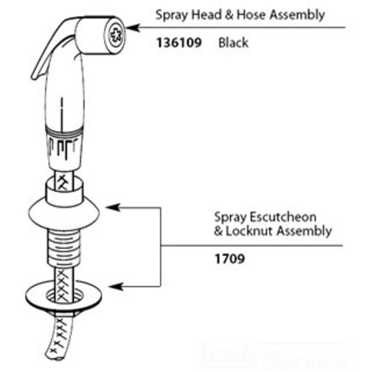 Moen 136109 Moen 136109 Part Side Spray Replacement Black