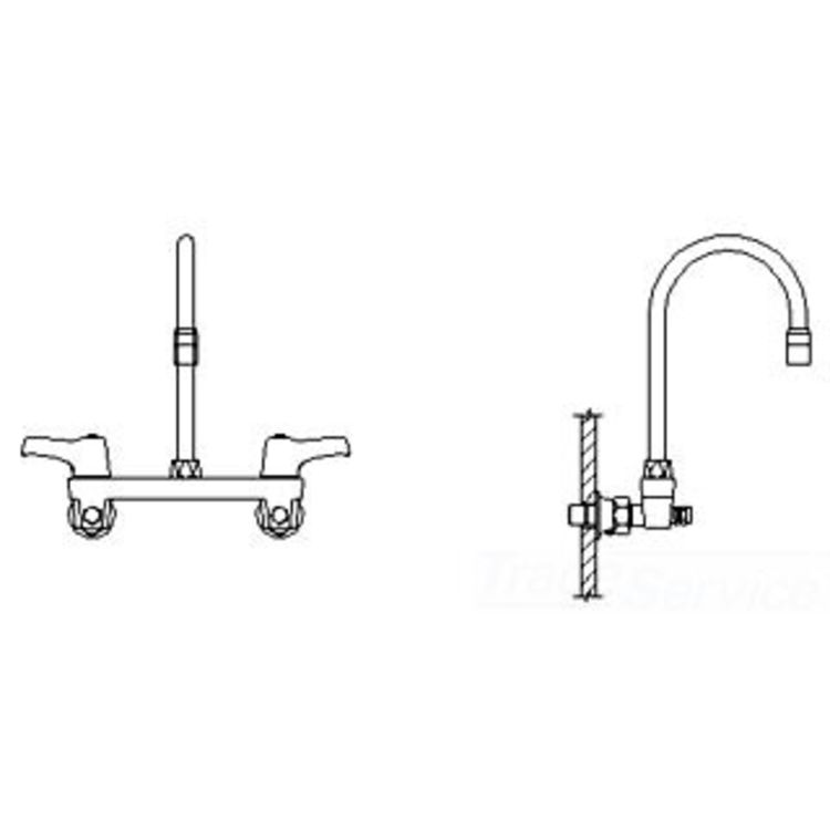 Delta 28C6943 Delta 28C6943 CER-TECK Wallmount Service Faucet, 6