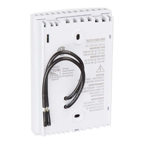 Honeywell 120/240 Volts Digital Non-programmable Silent Technology  Eliminating Cicking Noise Thermostat, White - RLV3120A1005/E1