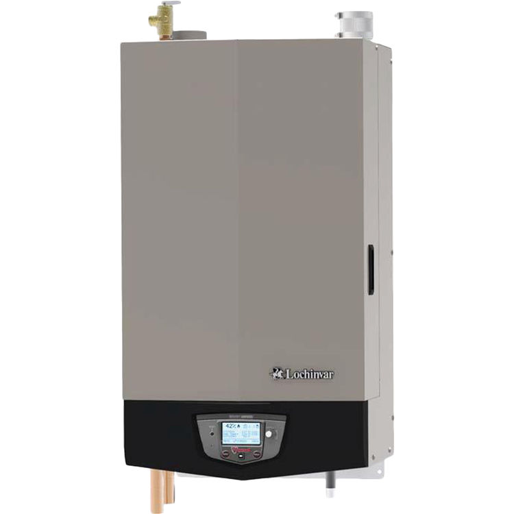 Lochinvar Knight Stainless Steel Natural Gas Boiler, 85000 BTU, High  Efficiency, Wall-Mount, 1in Water Connection, 1/2in Gas Connection, 2in  Vent, Direct-Spark Ignition, SMART SYSTEM Digital Operating Control, Night  Setback - WHN085