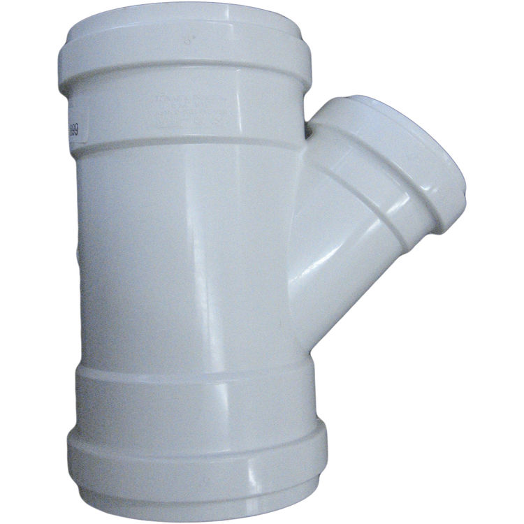 6"x6"x4" PVC SDR35 Gasketed Wye PlumbersStock