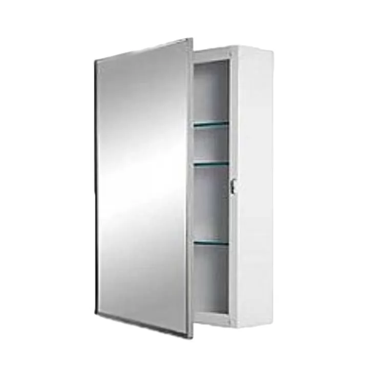 Sunrosa Aluminum Bathroom Medicine Cabinet with Mirror Door, 3027.5 Bathroom Mirror Cabinet, Wall-Mountable and Recessed-in Mirror Cabinet, 2 Doors